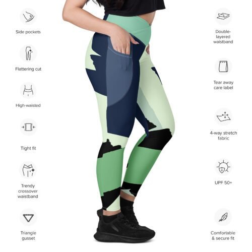 Leggins de cintura cruzada con bolsillos