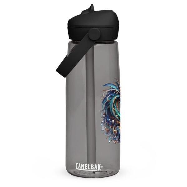 Botella de agua con tapa y pajita abatible