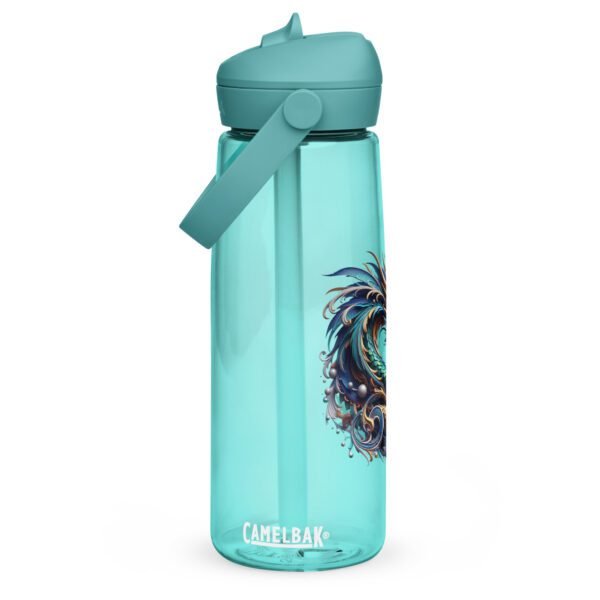 Botella de agua con tapa y pajita abatible