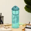 Botella de agua con tapa y pajita abatible