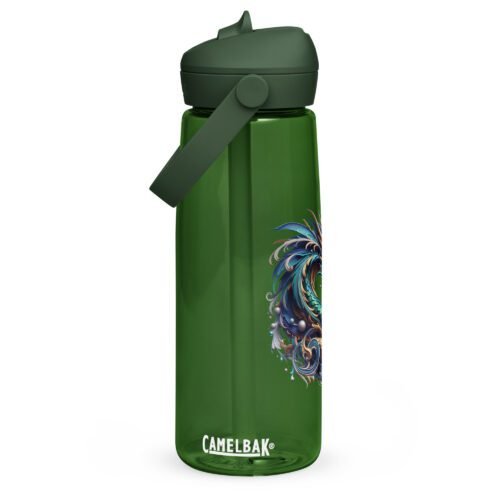 Botella de agua con tapa y pajita abatible