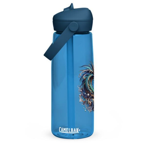 Botella de agua con tapa y pajita abatible