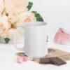 Taza blanca brillante