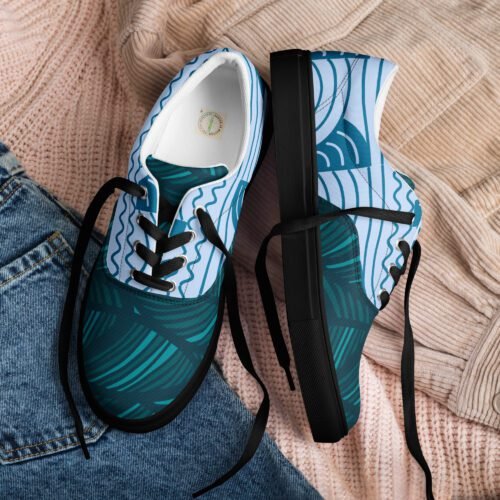 Zapatillas de lona con cordones para mujer
